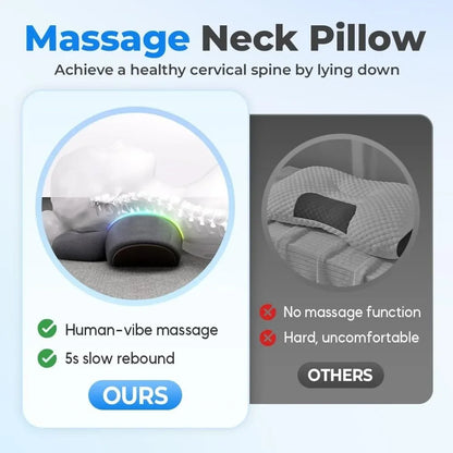 Neck Massage Pillow Heating Vibration Neck Retractor Massager Cervical Traction