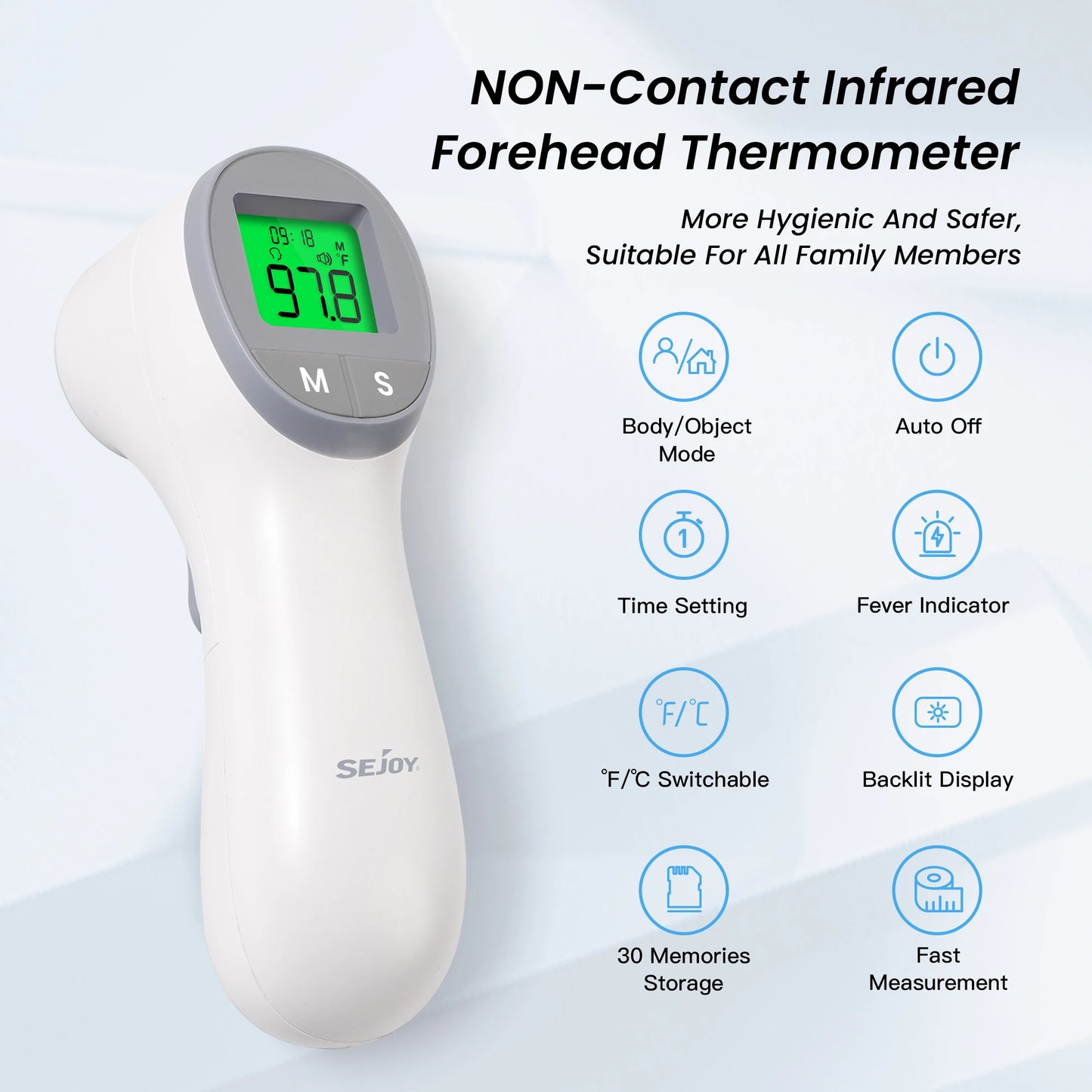 Infrared Digital Thermometer Forehead Ear Body
