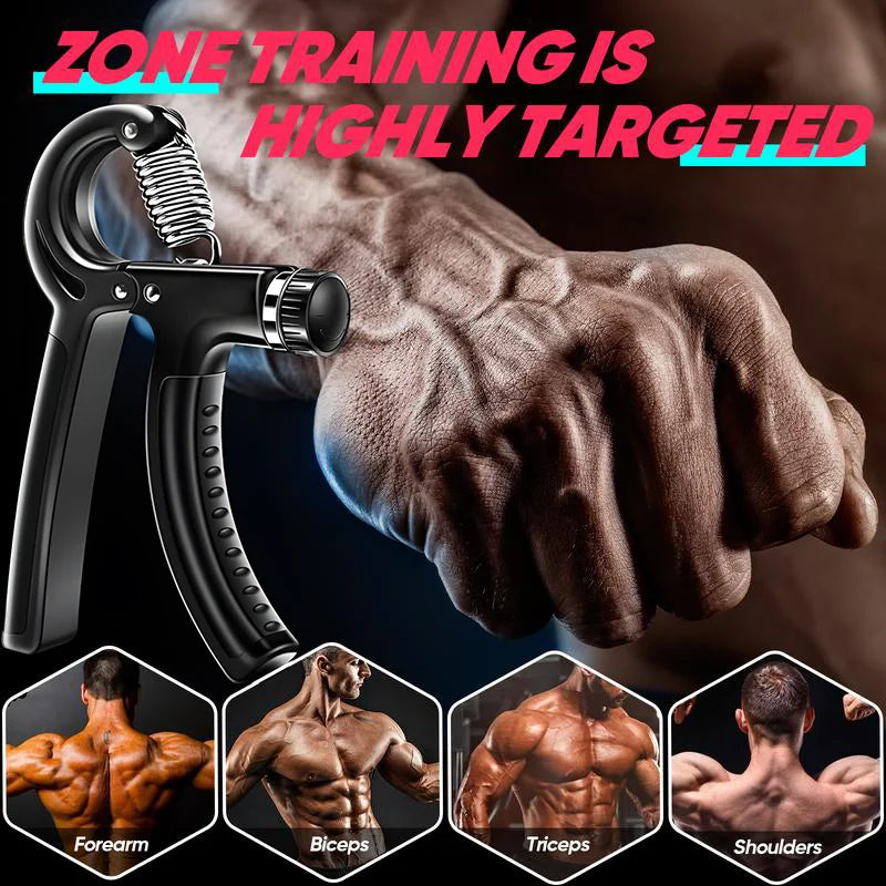 Adjustable Hand Gripper Kit (5-in-1) - Forearm & Finger Exercise, Stress Relief Ball