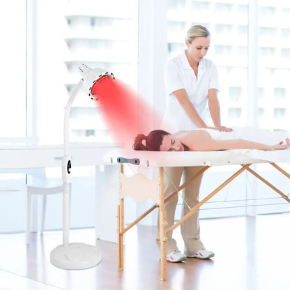 Infrared Red Heat Light Therapy - Therapeutic Lamp with Adjustable Floor Stand and Temperature