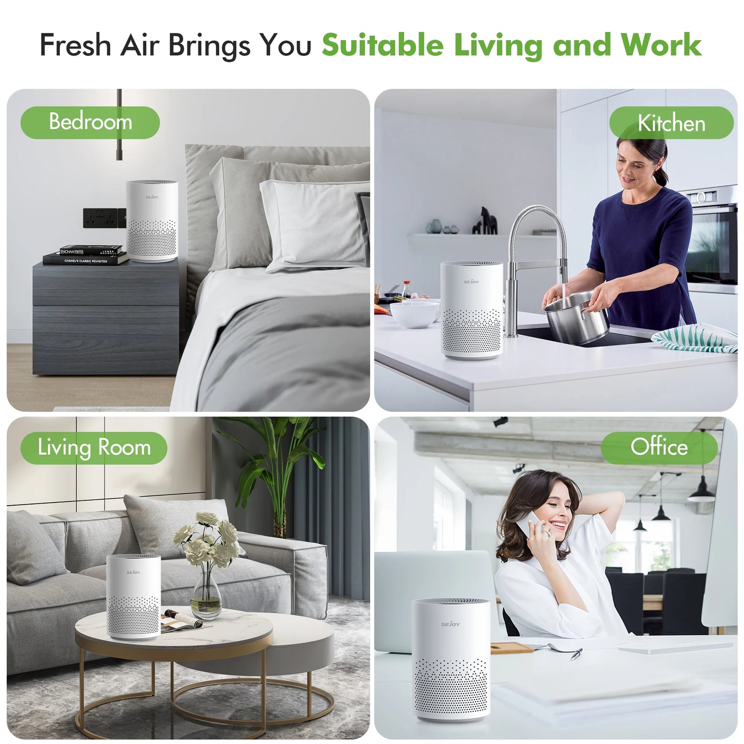 True HEPA Air Purifier Hepa Filter,4 Speeds, Timers Ionizer