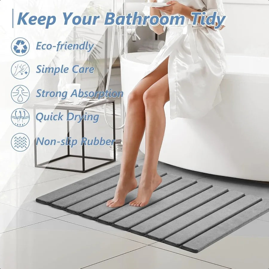 Foldable Hard Bathmat.  Absorbent and Nonslip 23.6 x 15.5 Inch Quick Drying