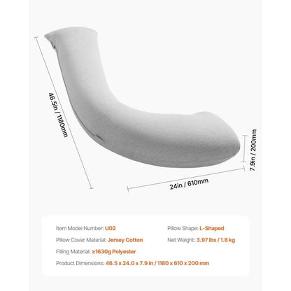 L-Shaped Pregnancy Pillow Maternity Support Pillow Soft Breathable for Expectant Mothers