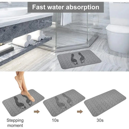 Earth Bathmat Nonslip Fast Drying Stone Shower Mat Super Absorbent