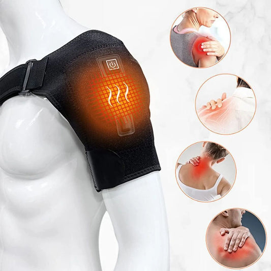 USB Heated Shoulder Brace Rotator Cuff Support Pain Relief Adjustable Left/Right