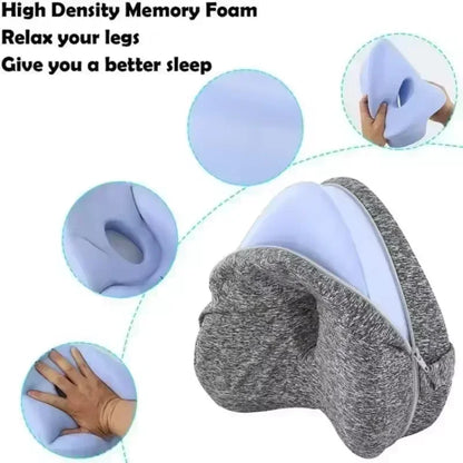 Ergonomic Side Sleeping Pillows -w/Memory Foam Knee Pillow with Strap for Side Sleeper Leg Support Cushion