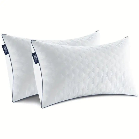 2 Pack Luxury Neck Support Pillows - Soft, Hotel Quality for Standard/Queen Size,