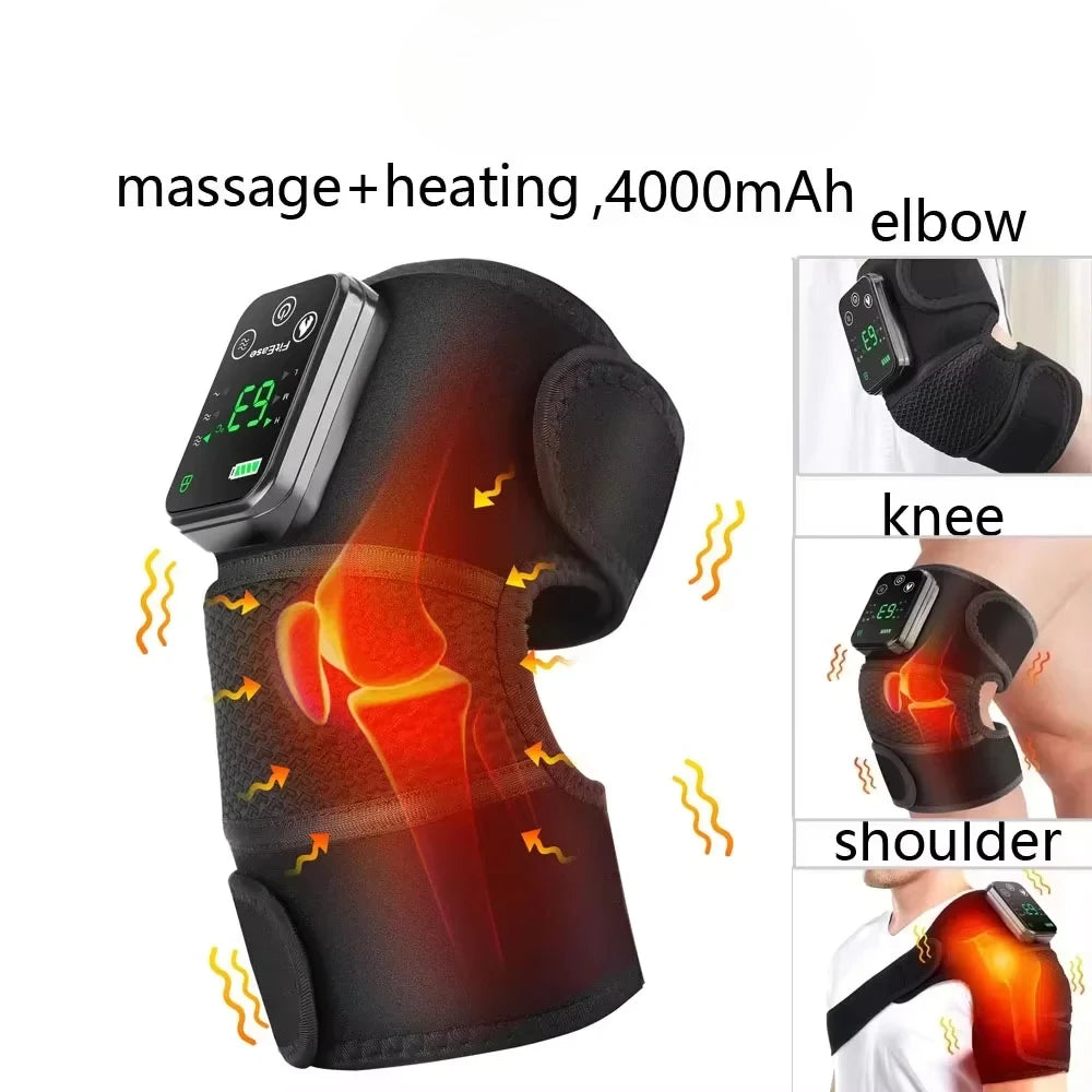 Electric Heated Vibration Knee Massage Physiotherapy Pad 3 in 1 Massager