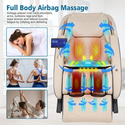 Massage Chairs SL-Track Full Body Shiatsu Recliner Zero Gravity Massager with Yoga Stretching Foot Massage Roller