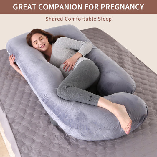 G Shaped Full Body Maternity Pillow with Removable Cover - Support for Belly for Pregnant Women