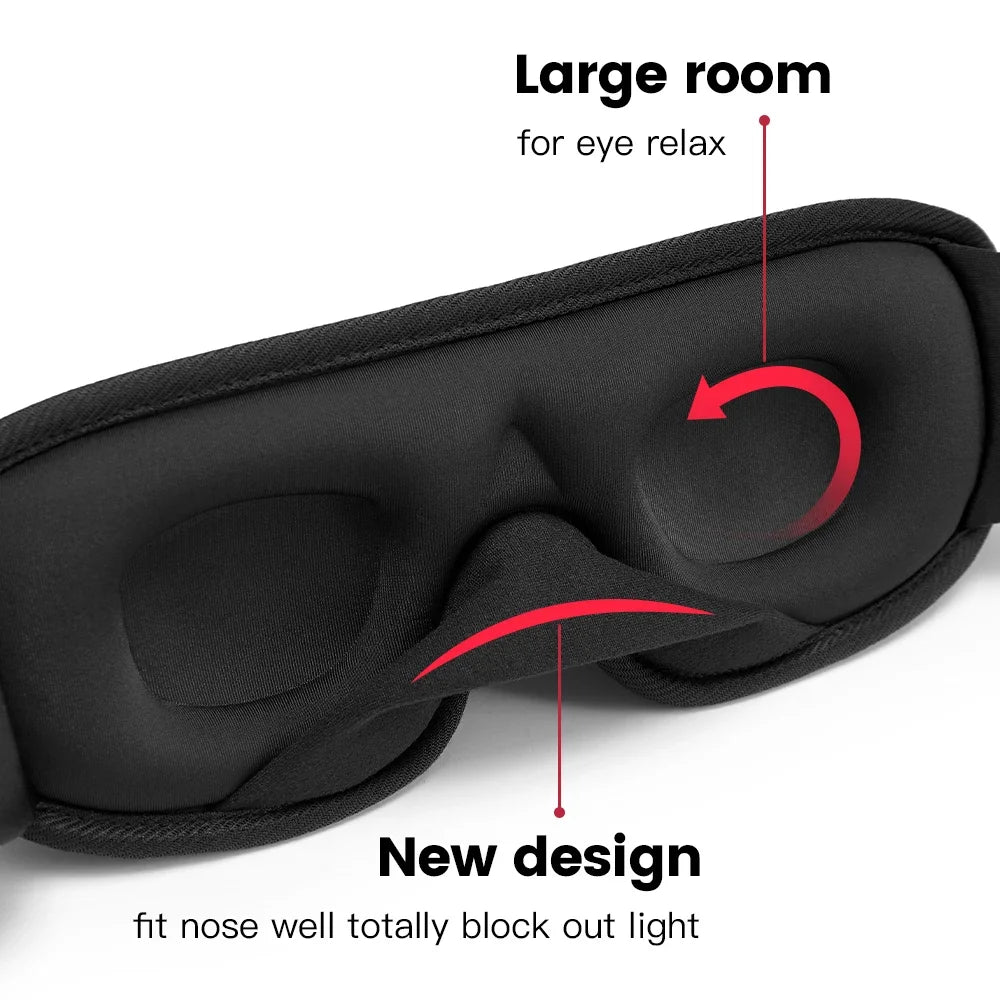 3D Sleeping Mask Block Out Light Soft for Eyes, Blindfold Sleeping Aid Face Mask Eyepatch
