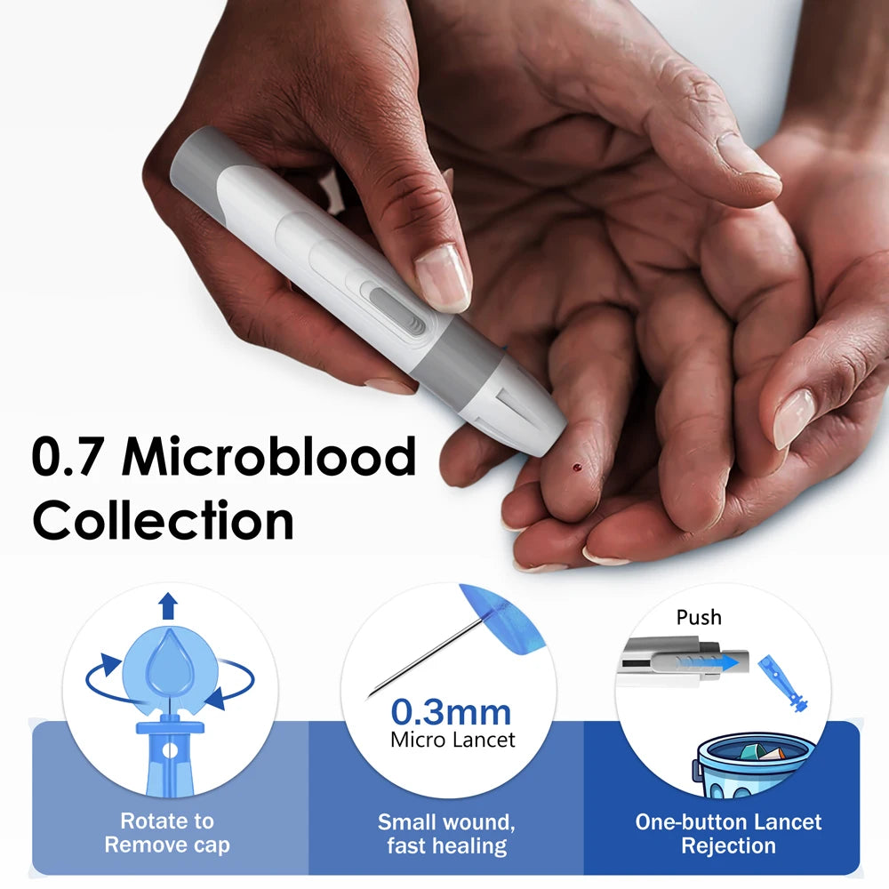 Glucometer 50/100pcs Diabetes Tester Blood Sugar Monitor Digital - Complete Kit