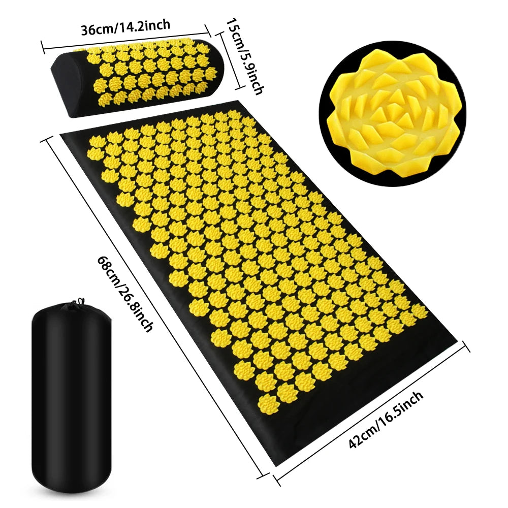 Eco Lotus Spike Mat Acupuncture Massage Cushion for Neck Foot Back and Yoga
