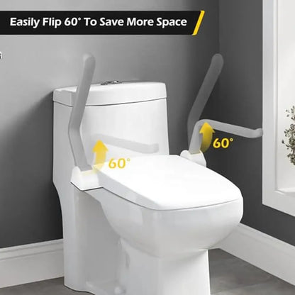 Toilet Safety Rails 480lbs Load-Bearing Flip Up Armrest