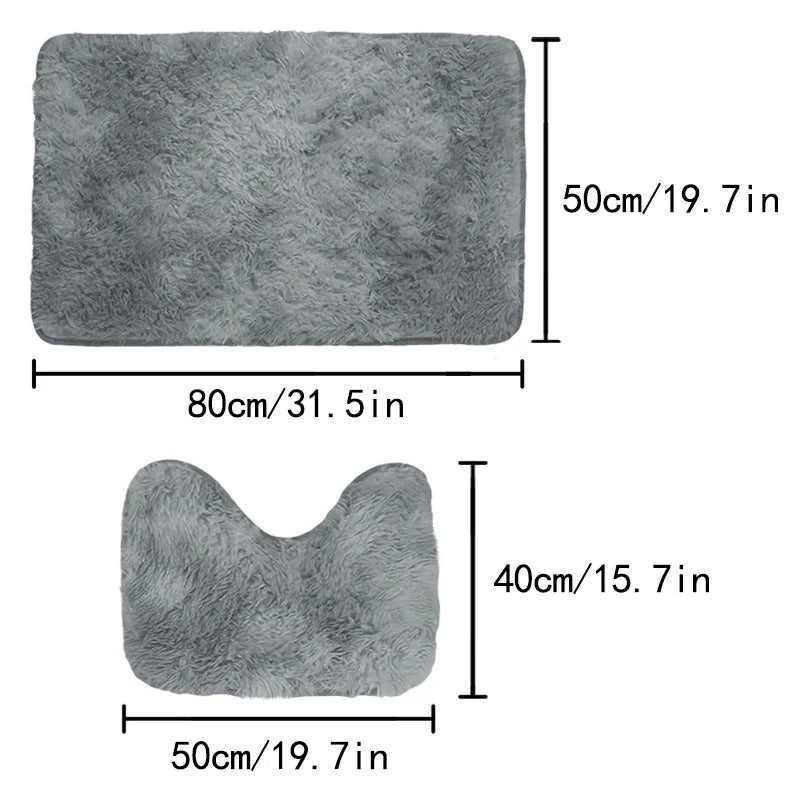 2pcs bathroom mat bathmat anti-slip bath rug water absorbent