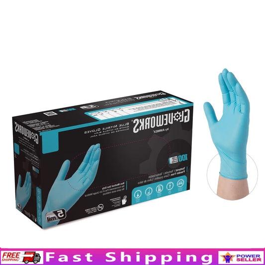 Industrial-Grade Disposable Nitrile Gloves 5-6 mils Powder-Free Latex-Free