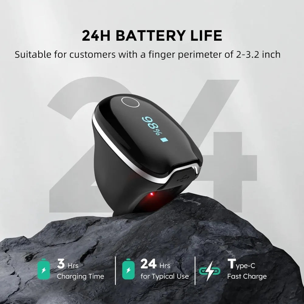 Upgraded O2 Ring-S Oxygen Monitor with Vibration Reminder, Bluetooth Pulse Oximeter