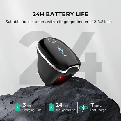 Upgraded O2 Ring-S Oxygen Monitor with Vibration Reminder, Bluetooth Pulse Oximeter