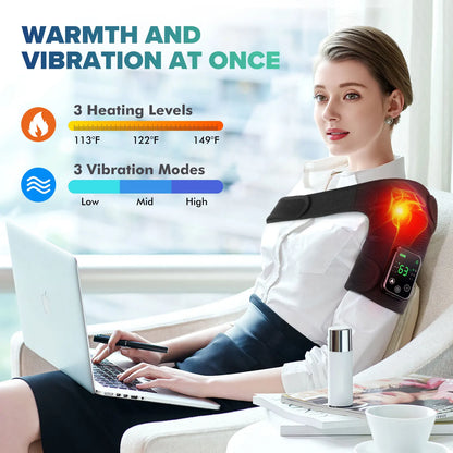 Joint Physiotherapy Hot Compress Vibration Massage for Elbow, Shoulder Support Thermal Knee Pad Relieve Arthritis