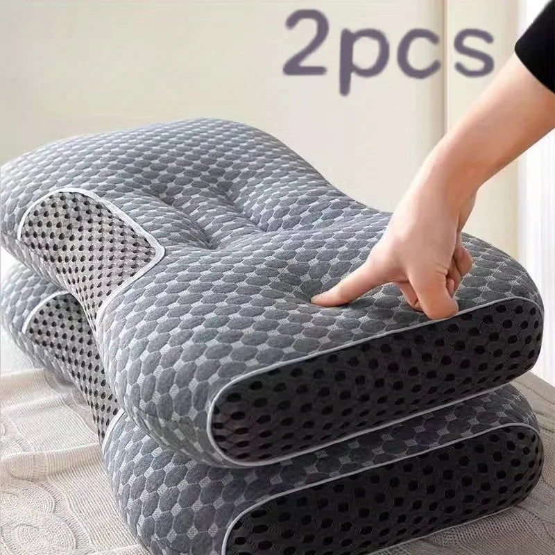 Soft Adjustable Ergonomic Knitted Massage Neck Pillow Orthopedic Contour Support Pillow