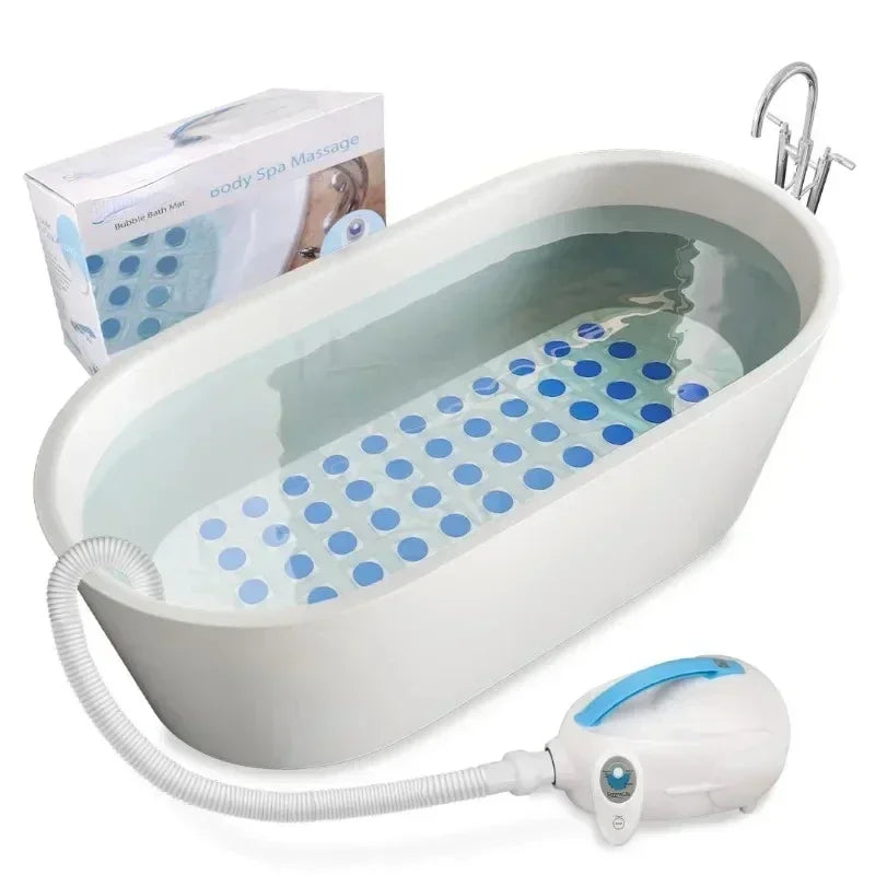 Hot Sellers. Portable Spa Bubble Bath Massager - Thermal Spa Waterproof Non-slip Mat with Suction Cup Bottom, Motorized