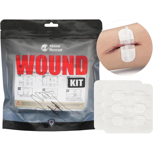 RESCUE Zip Stitch 6pcs with Wound Dressings, Wound Closure Strips,