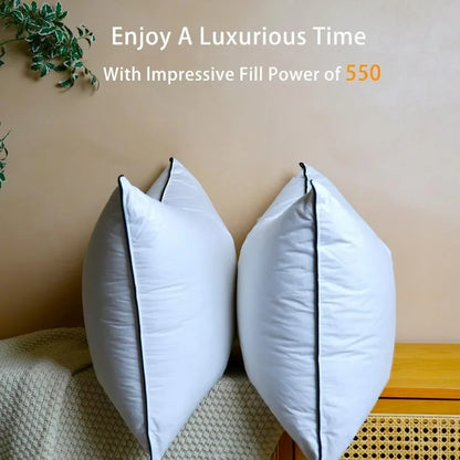 NEW Premium White Goose Down Pillows Soft and Support Down Bed Pillow for Sleeping