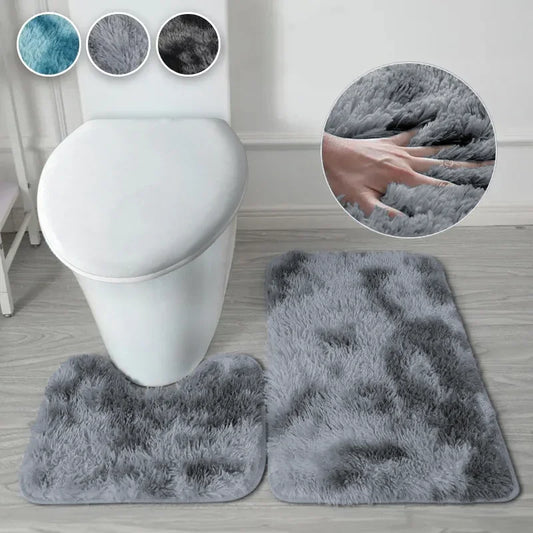 2pcs bathroom mat bathmat anti-slip bath rug water absorbent