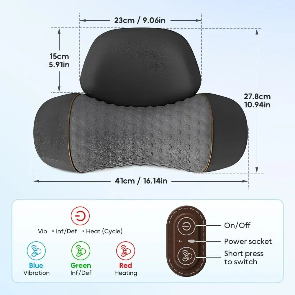 Neck Massage Pillow Heating Vibration Neck Retractor Massager Cervical Traction