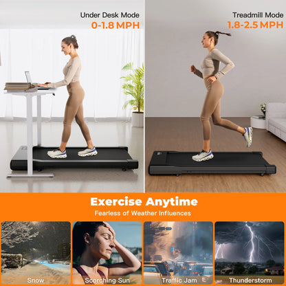 Walking Pad Under Desk Treadmill 2 in 1 Portable Treadmill