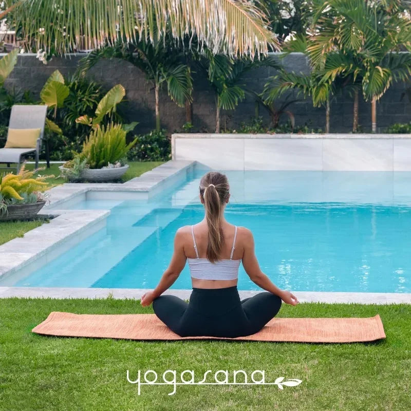 Yogasana Organic Cotton Yoga Mat - Non-Slip Hand-Woven Foldable- Excellent Comfort- 24 x 72 Inches