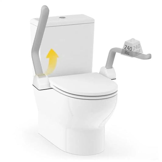 Toilet Safety Rails 480lbs Load-Bearing Flip Up Armrest
