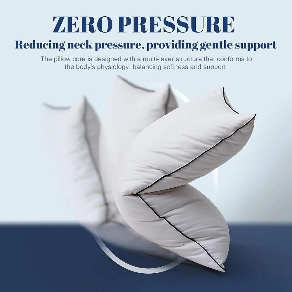 Goose Feather Down Pillows King Size Set of 2 Luxury Hotel Collection