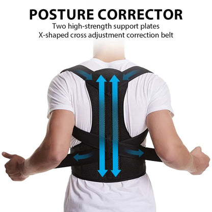 Back Brace Posture Corrector Belt and Lumbar Support, Adjustable Shoulder Posture Support for Improve Scoliosis