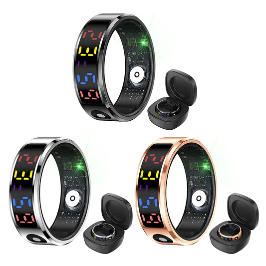 Smart Ring with Display Screen and Touch Health Manager Wireless for Heart Rate Blood Oxygen Monitor