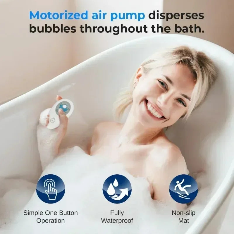 Hot Sellers. Portable Spa Bubble Bath Massager - Thermal Spa Waterproof Non-slip Mat with Suction Cup Bottom, Motorized