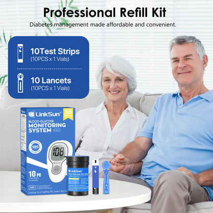 Glucometer 50/100pcs Diabetes Tester Blood Sugar Monitor Digital - Complete Kit