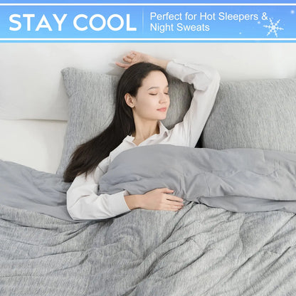 Orhopui Cooling Comforter, Cooling Blanket with Chill Cooling Fiber, for Night Sweats