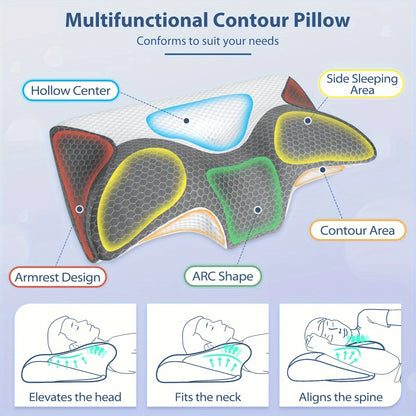 Cervical Memory Foam Pillow Pillows For Neck Shoulder Pain. Ergonomic Orthopedic Sleeping