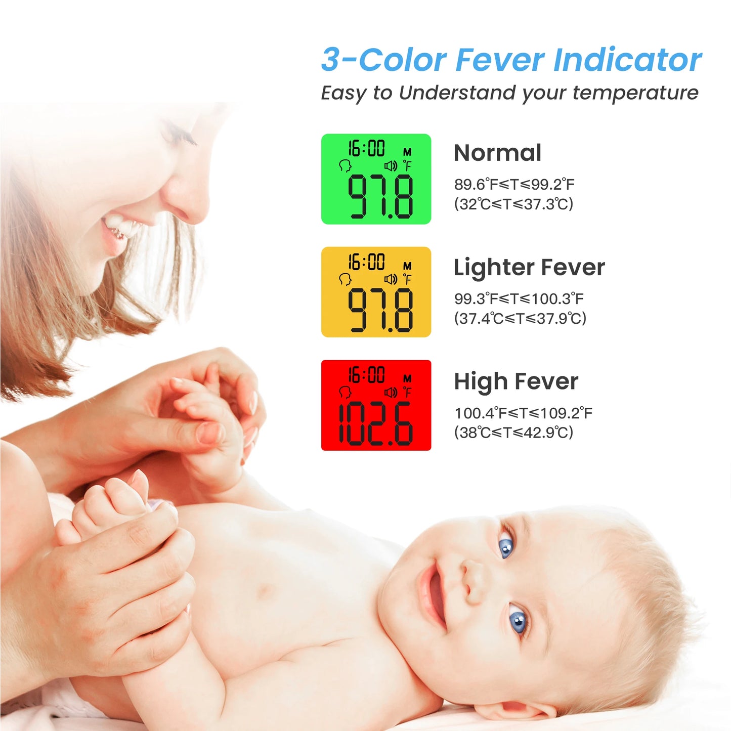 Infrared Digital Thermometer Forehead Ear Body