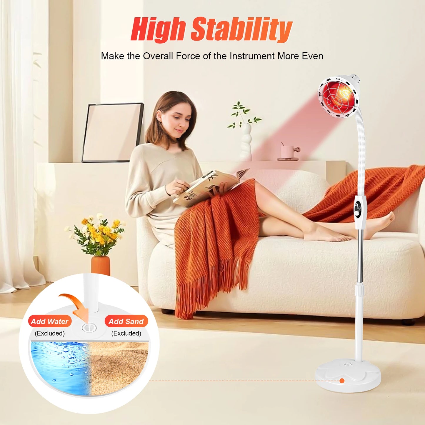 Adjustable Infrared Heat Lamp for Muscle and Joint Pain Relief