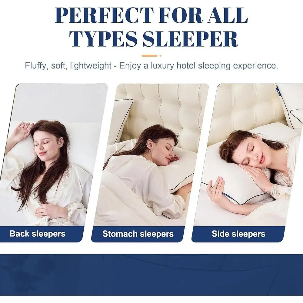 Goose Feather Down Pillows King Size Set of 2 Luxury Hotel Collection