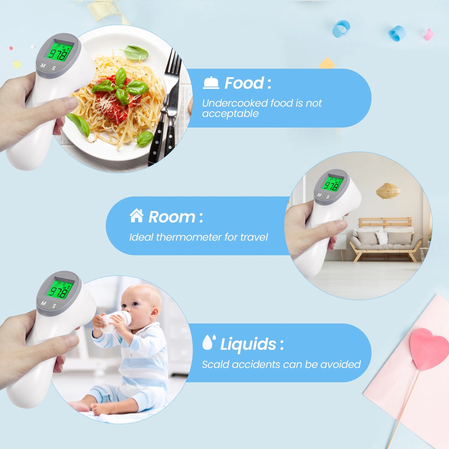 Infrared Digital Thermometer Forehead Ear Body
