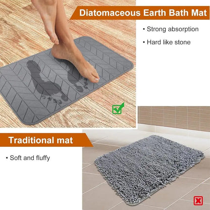 Earth Bathmat Nonslip Fast Drying Stone Shower Mat Super Absorbent