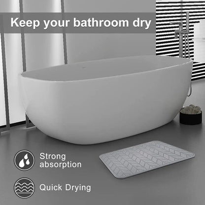 Earth Bathmat Nonslip Fast Drying Stone Shower Mat Super Absorbent