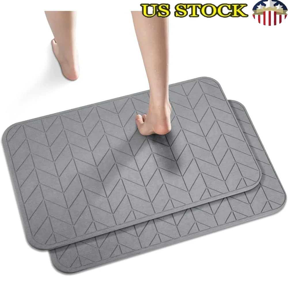 Earth Bathmat Nonslip Fast Drying Stone Shower Mat Super Absorbent