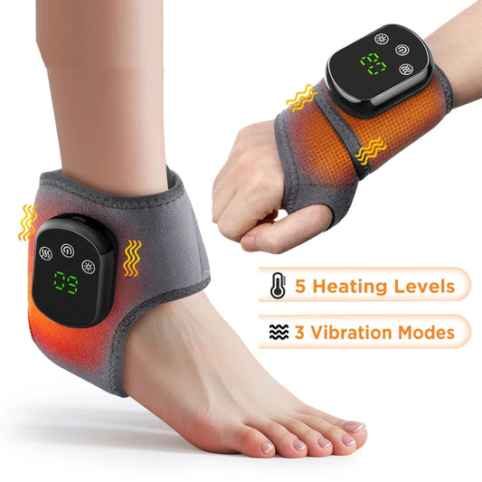 Electric Wrist Brace with Adjustable Hot Compress Vibration Massage